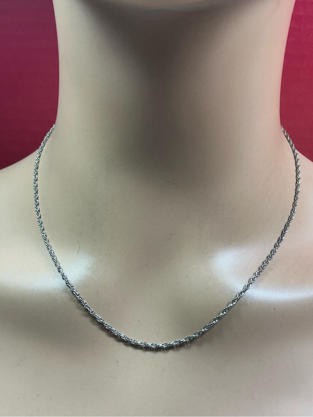 Vintage Sterling Silver Rope Chain Necklace - Women Jewelry